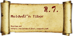 Moldván Tibor névjegykártya